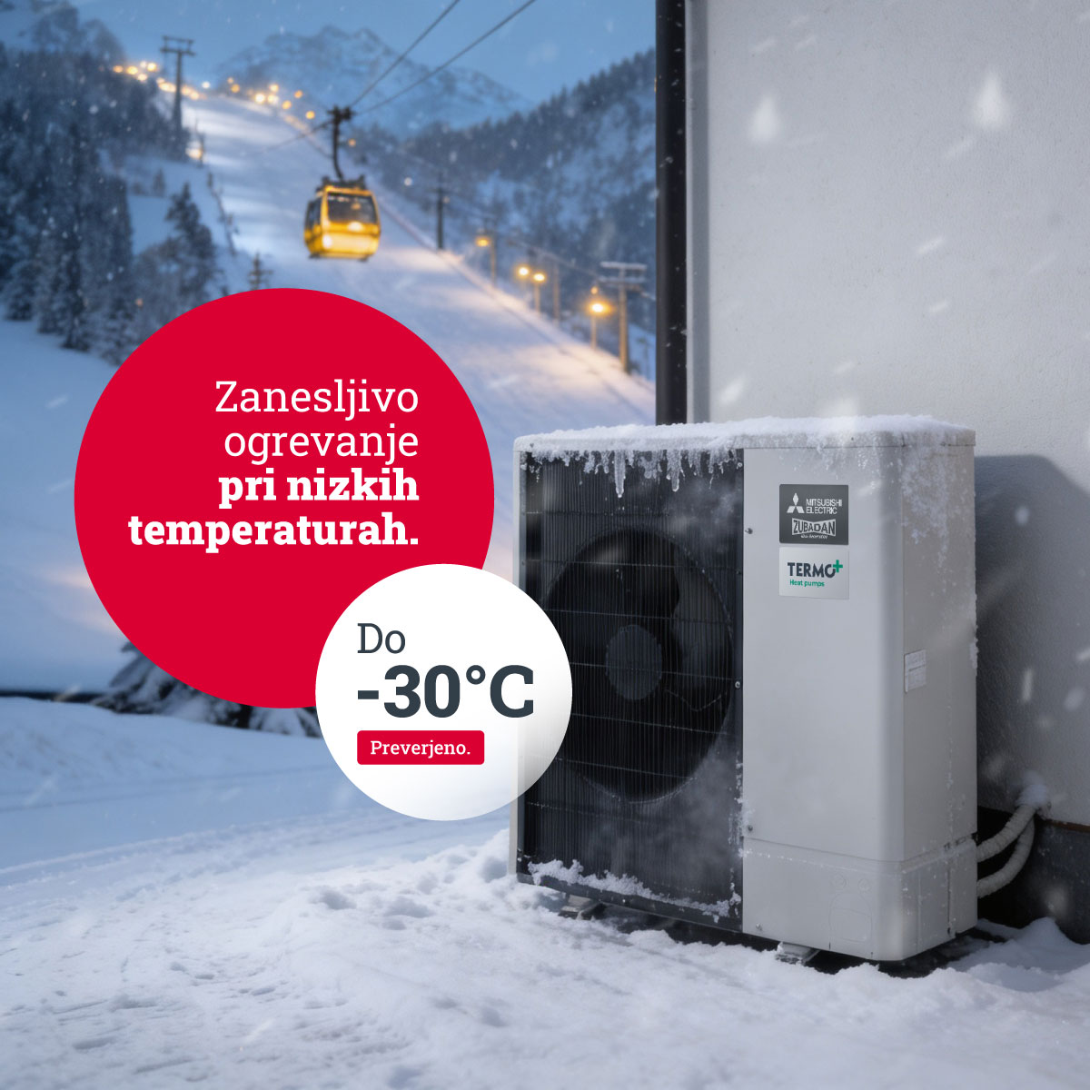 Toplotna črpalka zanesljivo ogrevanje pri nizkih temperaturah